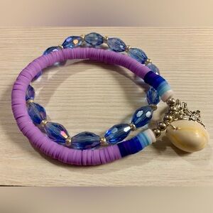 Elegant Blue and Purple Beaded Bracelet